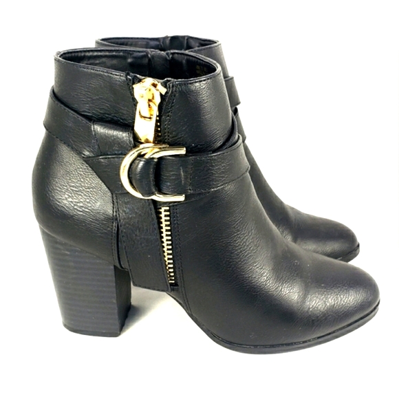 Apt. 9 Advisor Black Vegan Leather, Side Zip, Almond Toe, Bootie. Women's 7.5M - Picture 2 of 12